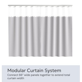 Easy-Change Privacy Curtains for Healthcare - Modular Hospital Curtains with Snap Mesh for Medical Facilities - 100% Polyester, Washable, NFPA 701 Compliant - 66" W x 84" H for 8-Foot Ceilings, Gray