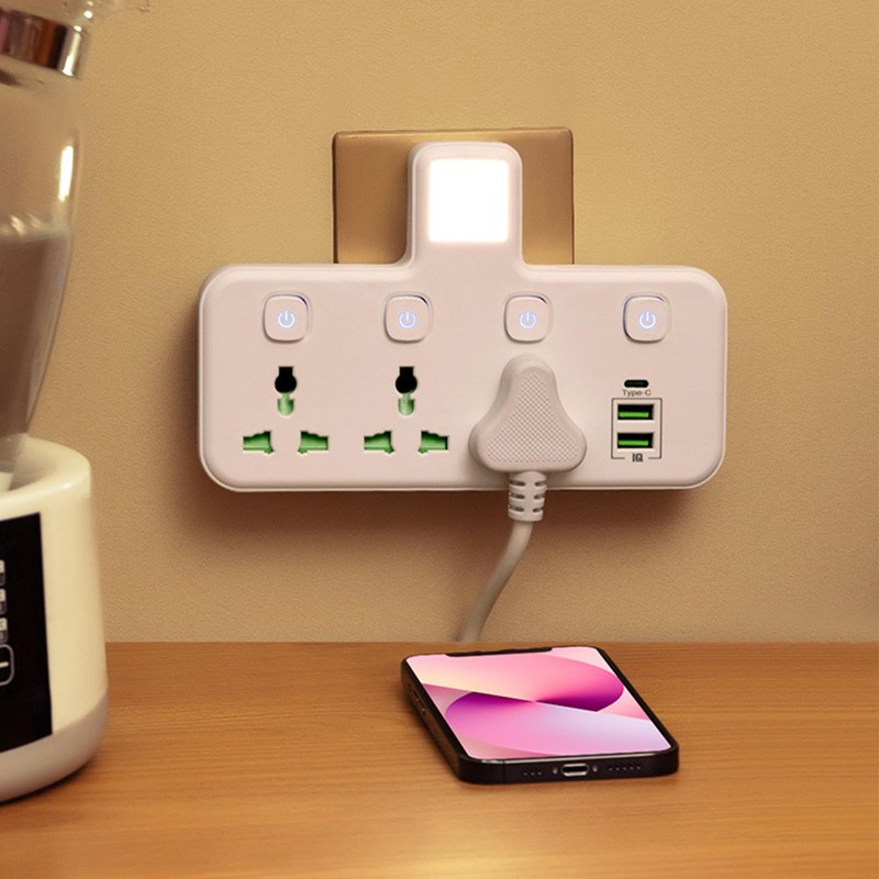Plug Extension Socket, Double Socket with USB, Plug Adaptor, Plug