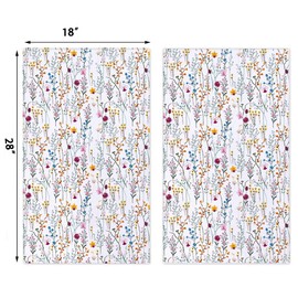 Watercolor Wildflower Kitchen Towels Dish Towels, 18x28 Inch Spring Summer Flowers Farmhouse Decoration Hand Towels Set of 2