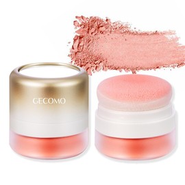 GECOMO Yunrou Slightly Tipsy Teak Powder Matte Matte Shows the Tenderness of Lasting Makeup Difficult to Fly Powder Non-Stick Powder Uplifting Color Rouge (01# Coral Red)