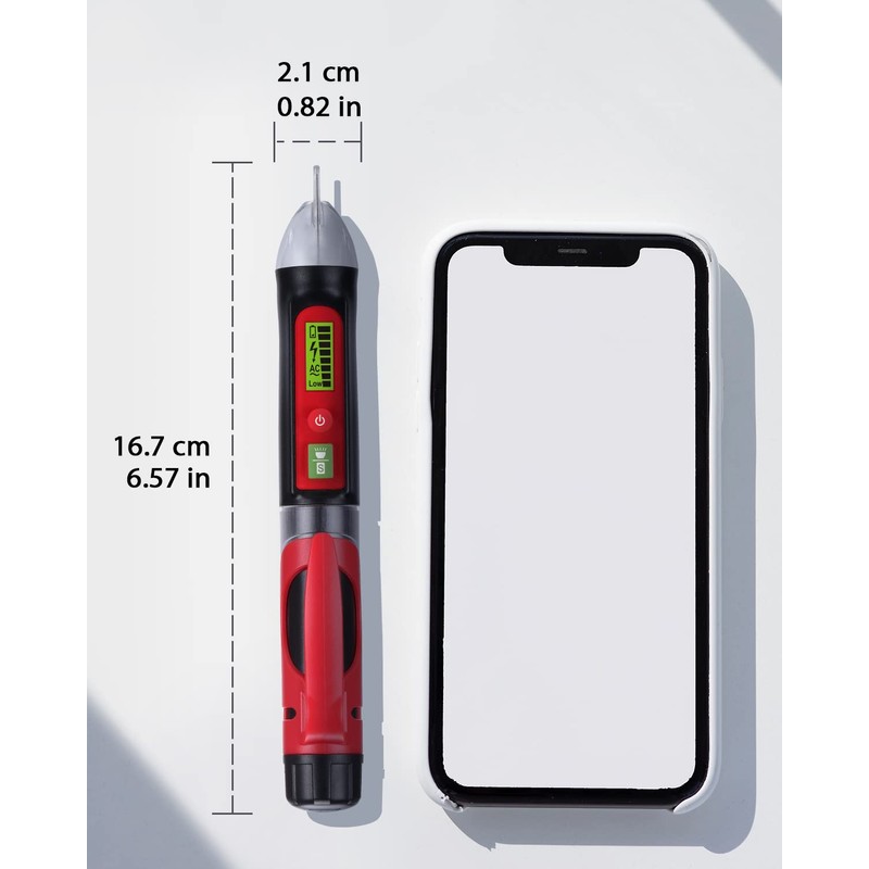 Wintact Non-Contact AC Voltage Detector Pen, 12V-1000V/48V-1000V Dual Range, High/Low
