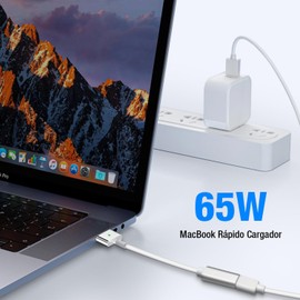 Cable Tipo C Hembra a Magsafe 2, Carga Rápida PD, magnético PD 65W 15V/3A, Adaptador de Corriente en Forma de T, Tipo C Adaptador de Carga Compatible con Mac Book Pro de 11/13 Pulgadas 2012-2017