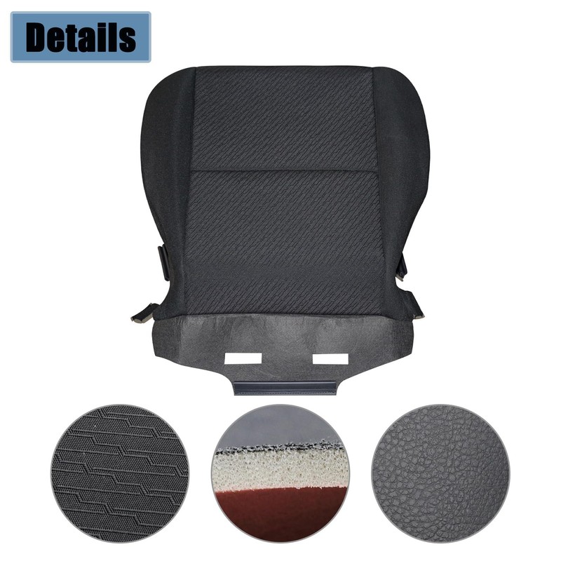 Wyrxalon Black Driver Side Bottom Replacement Cloth Seat Cover Compatible