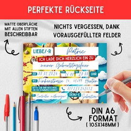 ZETTMANN® Pack of 10 Children's Birthday Invitations for Boys and Girls – Invitation for Birthday – Invitation Cards Birthday – Cool Birthday Invitations for Children (Treasure Card)