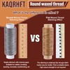 KAQRHFT 0.8 mm 54 Yards Round Waxed Thread for Leather
