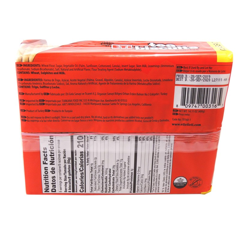 Eti Tea Biscuits 2 x 2 packs (4 Individually Wrapped