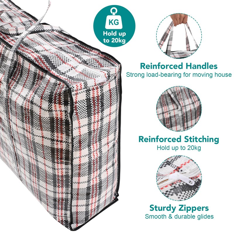 5 Pack XL Extra Large Strong Laundry Storage Bags With