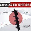 findmall Earth Auger Drill Bits 4" 6" 8" 10" 12"