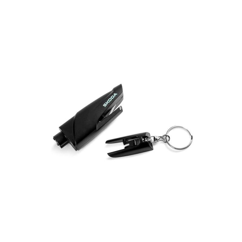 Skoda 6U0087010 Key Ring Belt Cutter Window Breaker, black, Unit