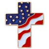 PinMart's American Flag Cross Patriotic Enamel Lapel Pin with Magnetic