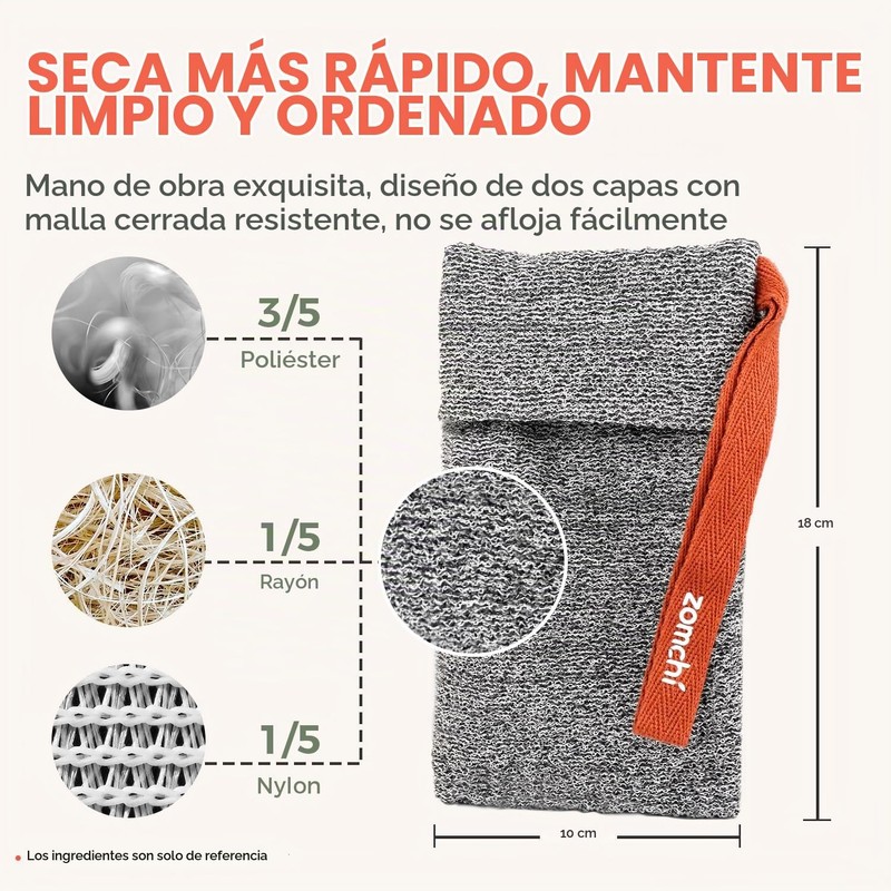 ZOMCHI Bolsa Exfoliante para Jabón y Esponja Corporal de Nailon