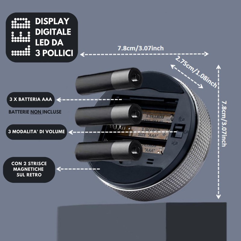 Magnetic Kitchen Timer | LED Digital Timer with 3 Volume