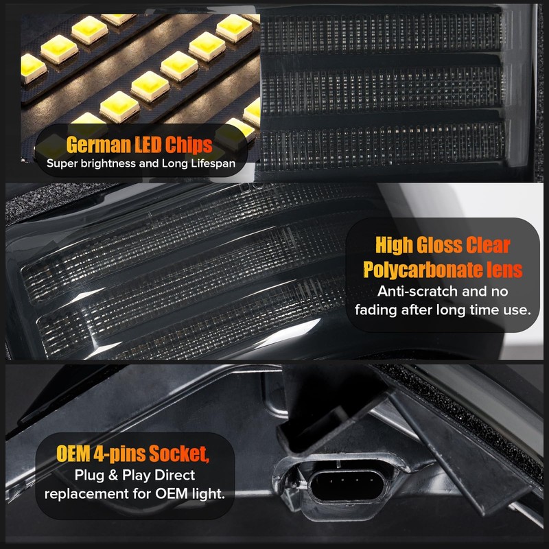 Tow Mirror Lights for F150 2015-2025 Sequential Turn Signal Marker