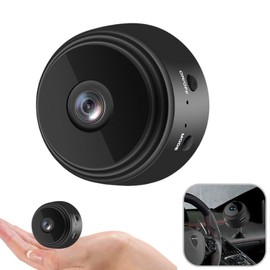 A9 Surveillance and Security Cameras, 1080P Home Mini Camera with Magnetic Back Cover, Compact Indoor Camera for Home Office Courtyard (Black)
