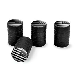 GRAPHICS & MORE Subdued Reverse American USA Flag Black White Military Tactical Tire Rim Wheel Aluminum Valve Stem Caps