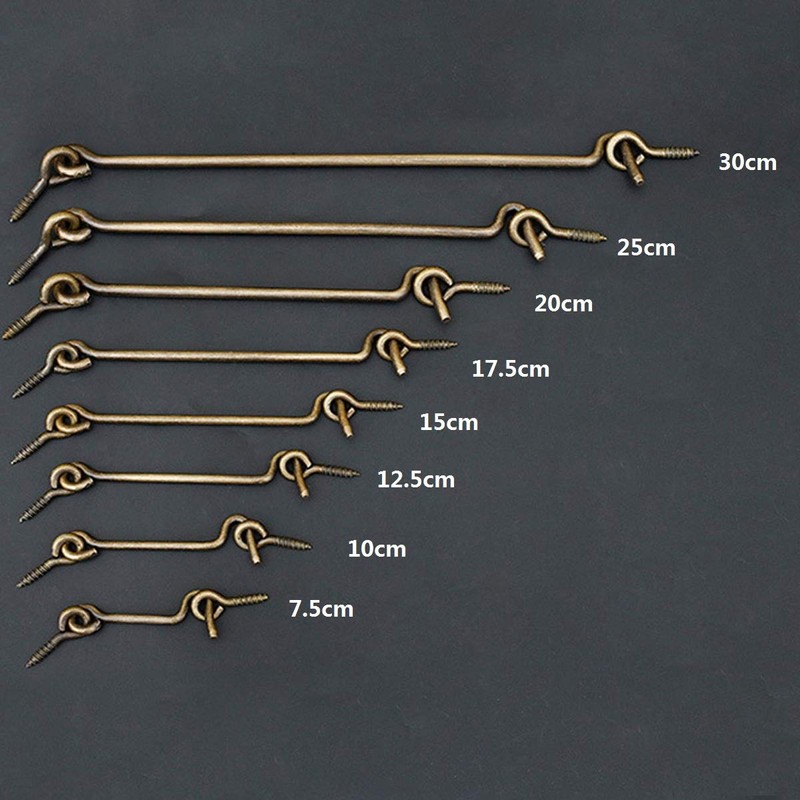 Copper Hook and Eye Latch, Door Window Cabinet Locker Latches,