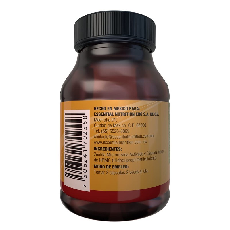 Essential Nutrition, Zeolita Micronizada 60 Cápsulas Veganas de 500 mg