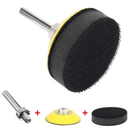 Bestgle 2pcs 2 Inch (50mm) Hook and Loop Sanding Pad Buffing Grinding Wheel Pads for Sanding Discs with 1/4 inch Shank Drill Attachment