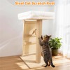 Famifit 31.5" Cat Scratching Post, 3-in-1 Multifunctional Natural Pine Wood