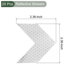 YOKIVE 2 Pcs Reflective Stickers, Waterproof Warning Arrow Shape Tape Reflectors, Great for Outdoor, Traffic, Daily Use (White, 2.36 x 2.36-Inch)