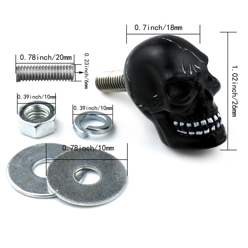 Bashineng Skull License Plate Screw 4 Pack Universal Cars Truck