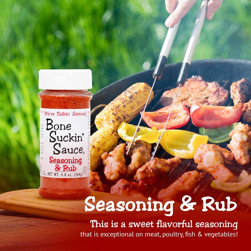 Bone Suckin' Seasoning & Rub, Original Blend, 5.8 Oz, Grilling