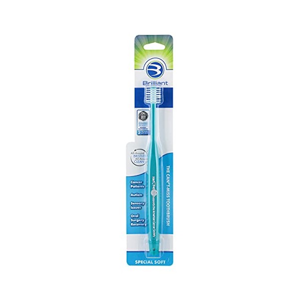 Brilliant Special Soft Toothbrush for Post Chemo, Surgery, Compromised Oral Health, Teal, 1 Count