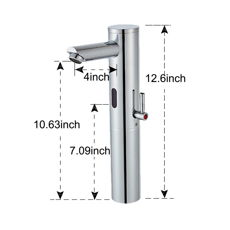 HHOOMMEE Automatic Touchless Bathroom Sink Faucet Tall Body Motion Activated