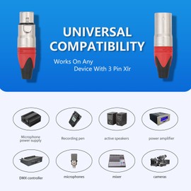 SZLliyxs 10-Pack XLR Connector Set (5 Male + 5 Female) - 3-Pin Audio & DMX Cable Ends with Color Coding - for Microphone, Stage Lighting & Professional Audio Equipment