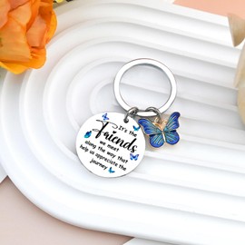 UIWIHHP Best Friend Keychain Gifts for Women Long Distance Friendship Gifts for Best Friends Bestie Unique Birthday Christmas Gift Ideas New Friend Gift Ideas Appreciation Decor