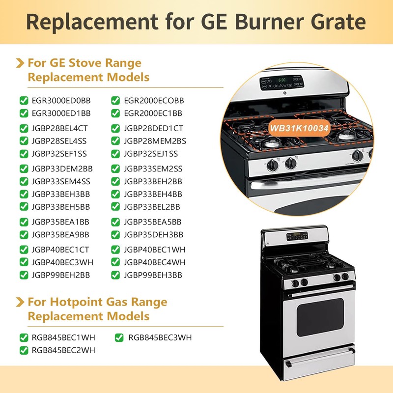 WB31K10034 Grate Replacement Parts for GE Burner Grate Stove Parts,