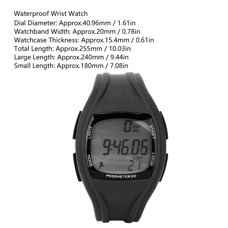 Multifunction Waterproof Intelligent Wrist Watch Sports Digital Step Counter WatchesBlack