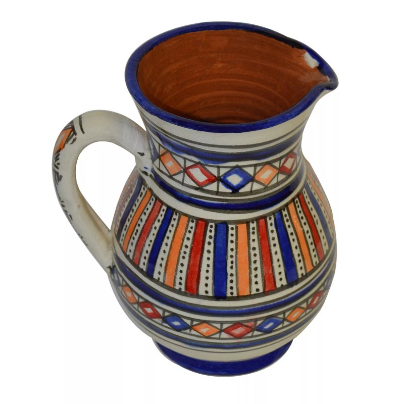 "Handmade" Sangria Pitcher Moroccan Ceramic Beverage Dispenser Jar Water Juice