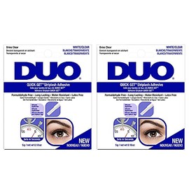 DUO Quick-Set Clear False Strip Lash Adhesive, Dries Invisible 0.18 oz x 2 Packs