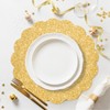 SMUAENSS 50 PCS Gold Glitter Paper Placemats, Paper Placemats Disposable,