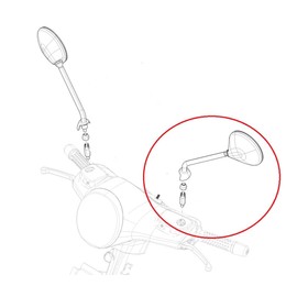 Left Round Mirror Vespa-Primavera/Elettrica | Vespa Part Vespa Elettrica and Primavera 50-150 Mirror for the Left Side | OEM- CM3161801, CM261901(Left, Round, Chrome Finish)