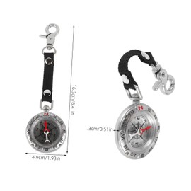 Mikinona Outdoor Compass Keychain Vintage Zinc Alloy Keyring with Easy to Read Directional Compass for Camping Hiking Portable Keychain Clip Durable Metal Lanyard