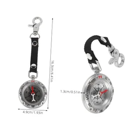 Mikinona Outdoor Compass Keychain Vintage Zinc Alloy Keyring with Easy to Read Directional Compass for Camping Hiking Portable Keychain Clip Durable Metal Lanyard