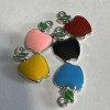 Unbranded Silver Metal Alloy 17mm Enameled Apple Charms Set Of
