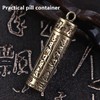 1 Pcs Pocket Pill Case Portable Brass Pill Box with