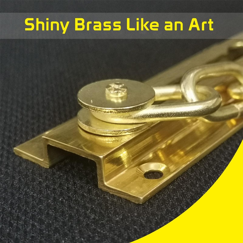 Security Door Chain Guard Solid Brass, Heavy-Duty Home Security, Sturdy