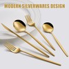 Gold Silverware Set for 8, 40 Pcs Stainless Steel Cutlery