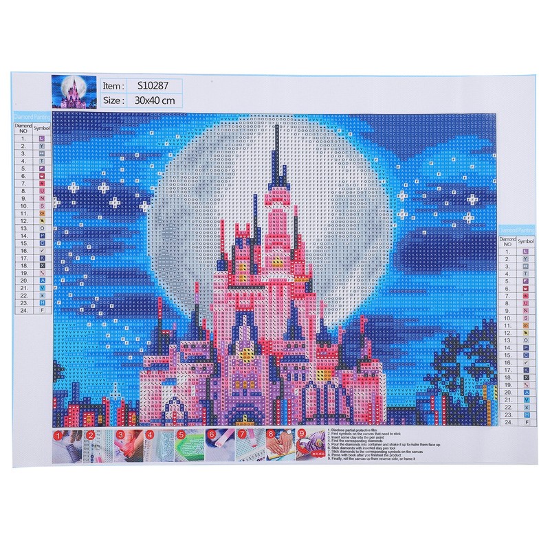 DIY Diamond Painting Kit Castle Embroidery Arts Craft Picture for