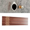 Wooden Chopsticks Japanese Style Rectangular Red Sandalwood Inlaid Boxwood Reusable