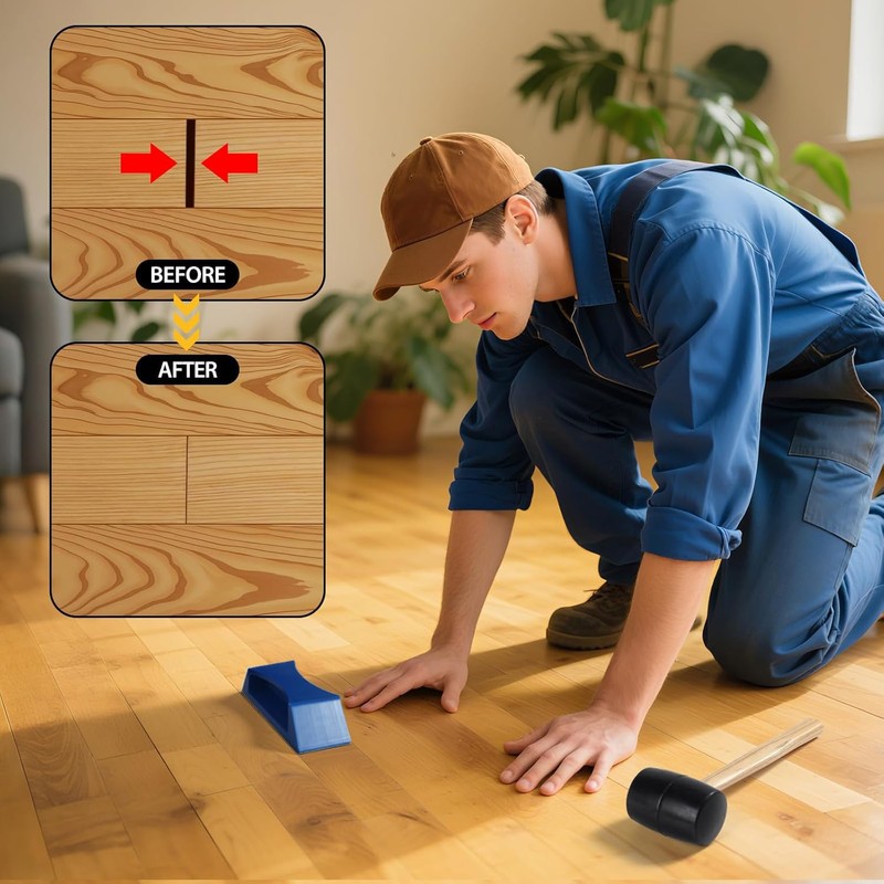 Floor Gap Fixer Tool – Easy Plank Grabber with Mallet