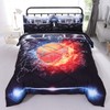 Wowelife Basketball Bedding 3D Basketball Comforter Set Twin Fire Black
