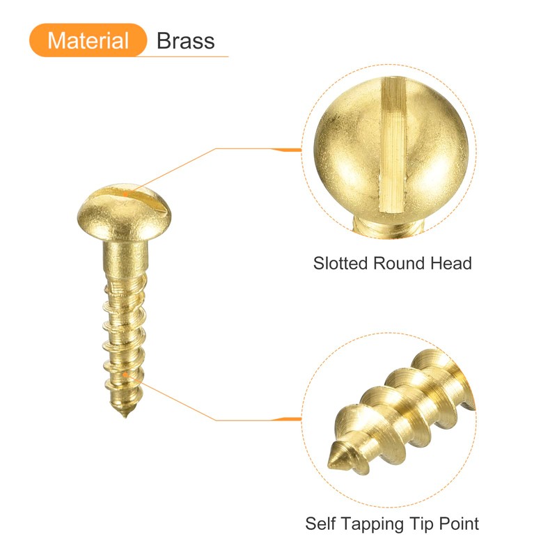 QUARKZMAN Wood Screws M2 x 10 mm Slotted Round Head