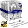 300 Pcs Silver Plastic Silverware Set- 100/Forks, Spoons Knives, Heavy