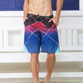 Mickey Men's Striped Swim Trunks Bottoms 100(XL)