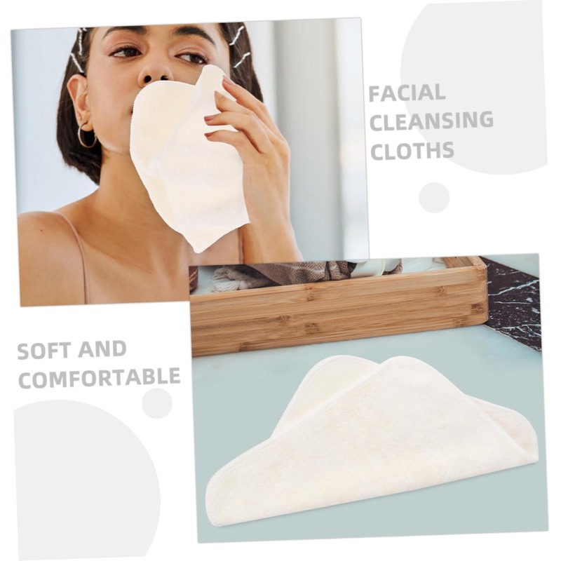 Beavorty Sets Bamboo Face Towels Exfoliating Washcloths Large Absorbent Square